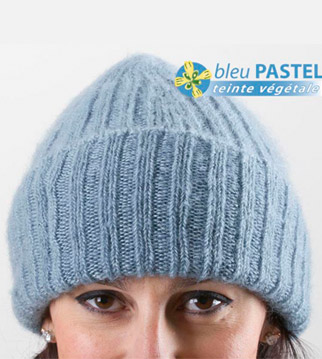 Bonnet laine mohair et soie Pastel