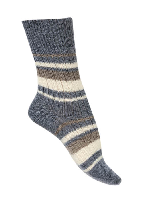 Chaussettes chaudes Mohair rayures multicolores