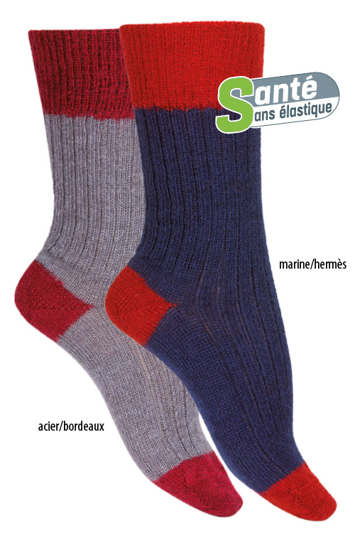 Chaussettes Laine Mohair Santé bicolores
