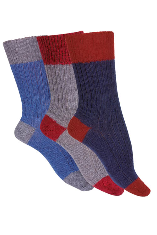 Chaussettes sans couture Mohair bicolores