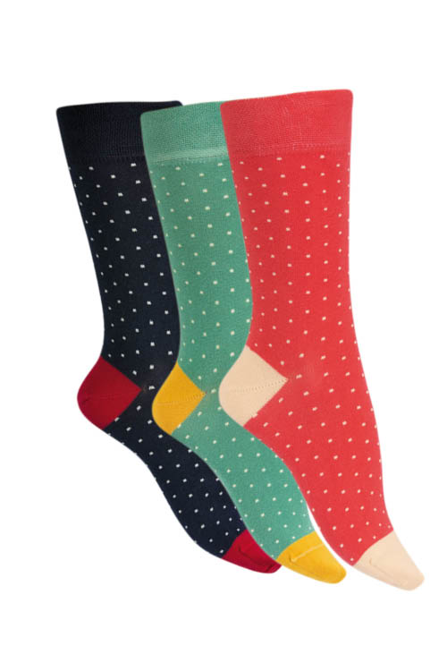 Chaussettes sans couture coton à pois