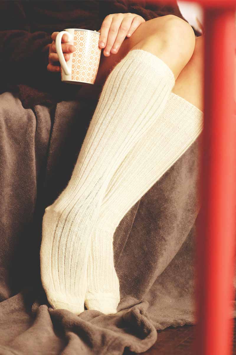 Chaussettes sans élastique Laine Hautes