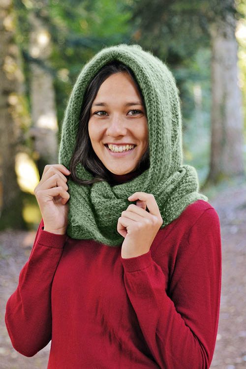 Echarpe capuche en laine
