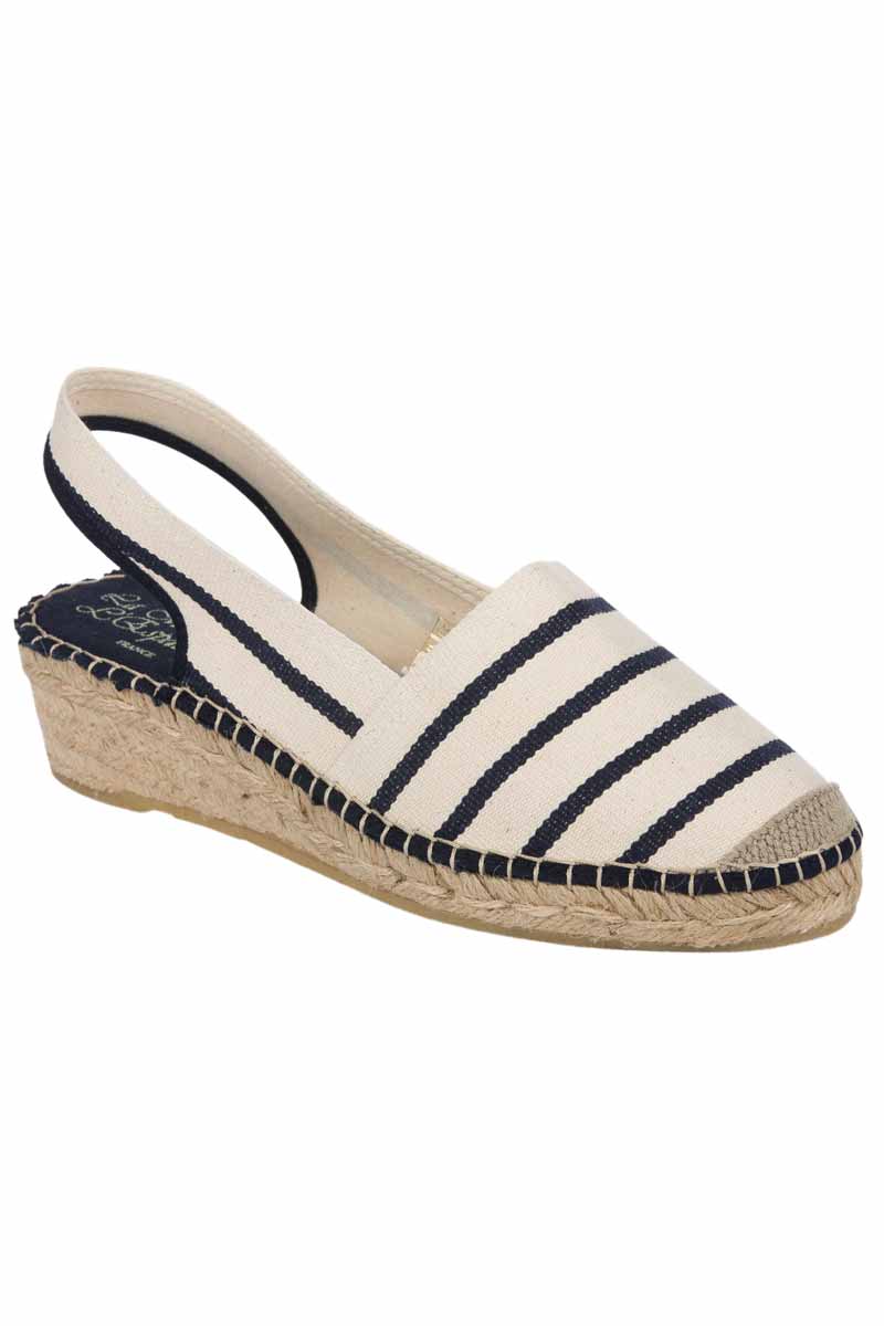 Espadrilles classiques Ecru-marine Bonnes affaires