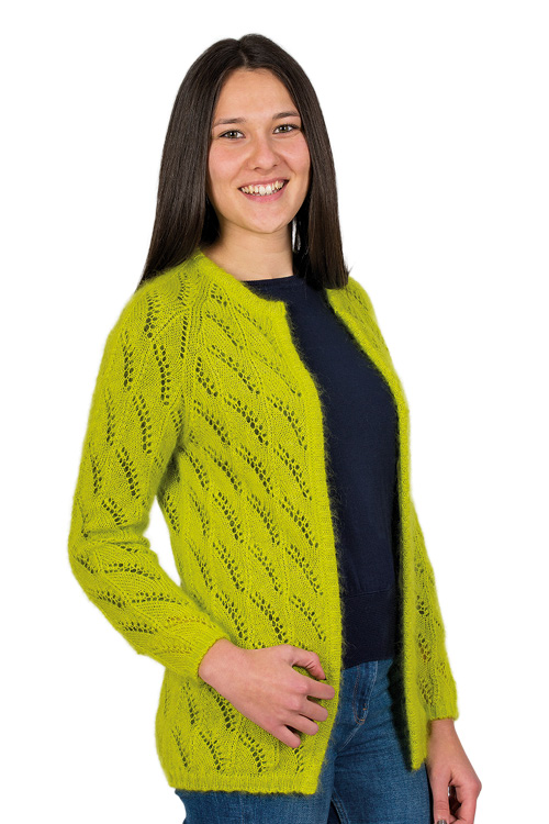 Cardigan en laine mohair et soie