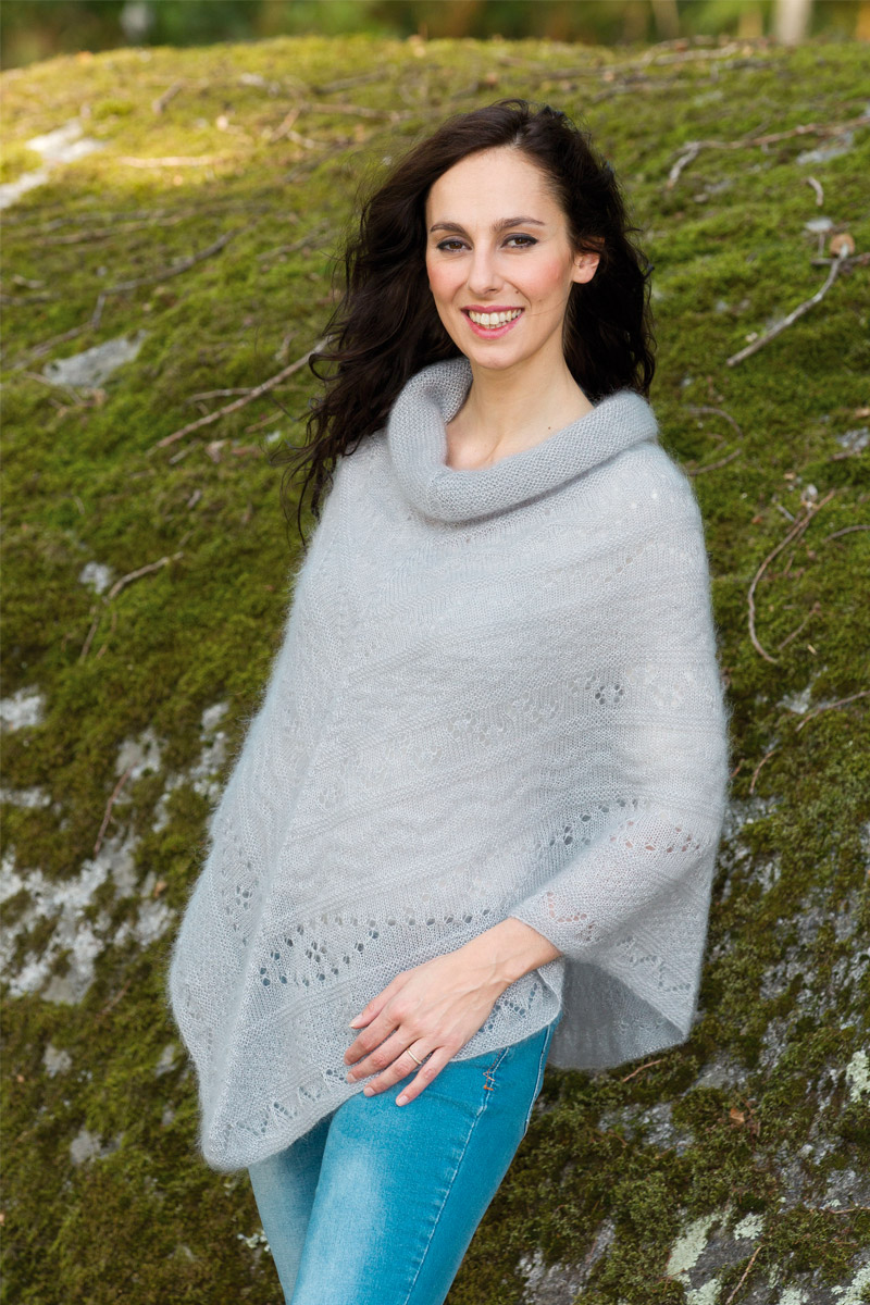 Poncho laine mohair