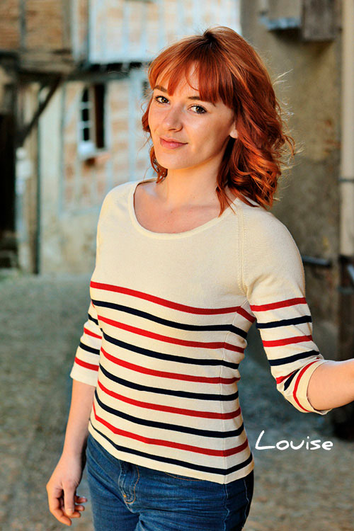 Pull coton à rayures