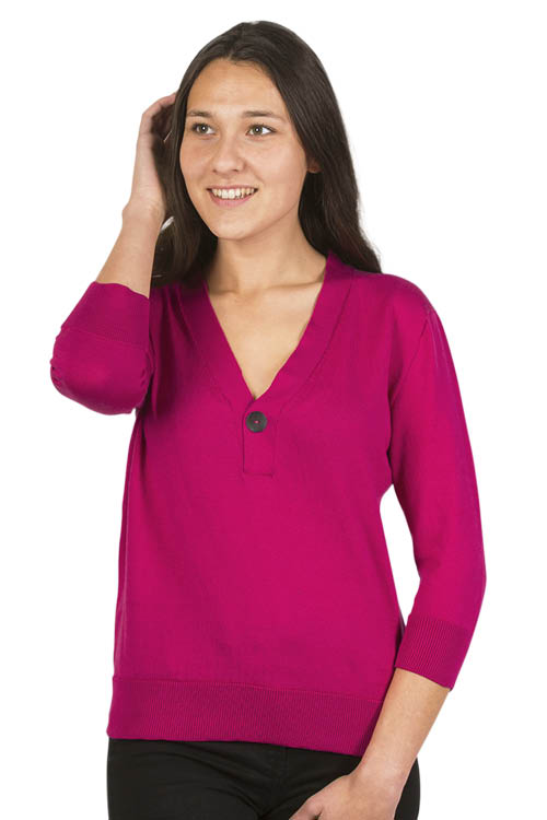 Pull fil d'écosse col V