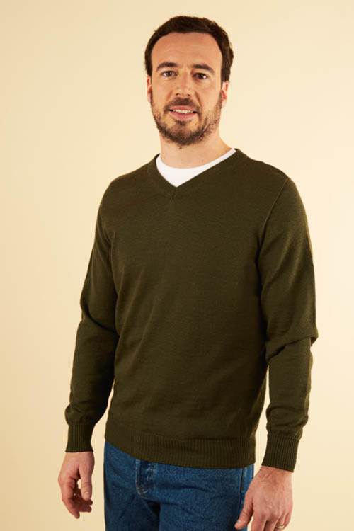 Pull en laine homme col V