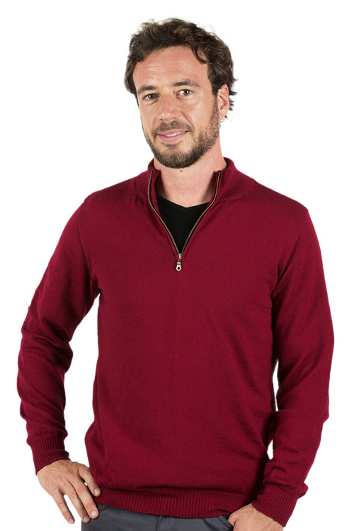 Pull en laine homme col zippé