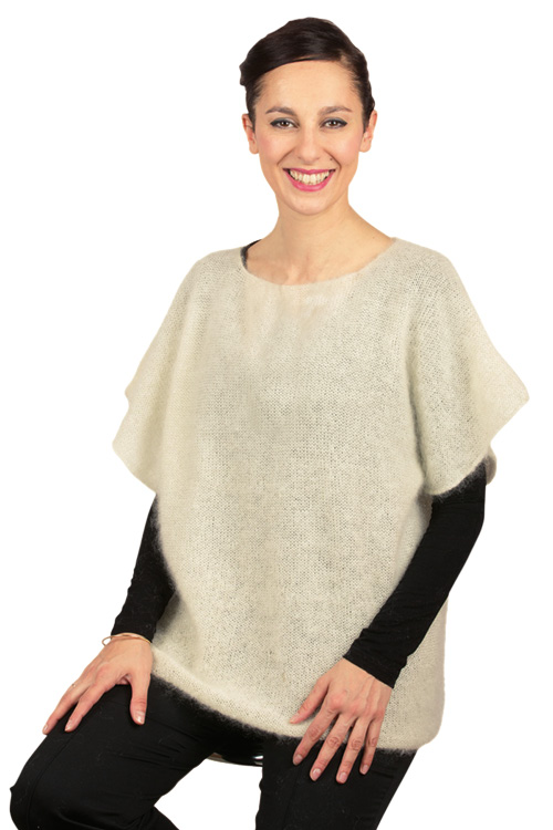 Pull en laine mohair manches courtes T.34-42