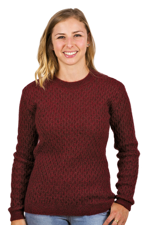 Pull laine col rond yack-mohair et soie