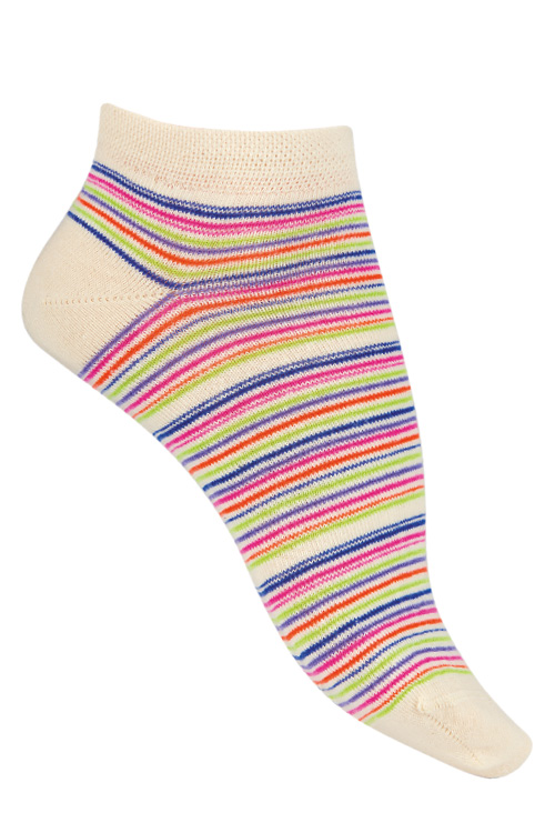 Socquettes coton peigné Rayures Multicolores